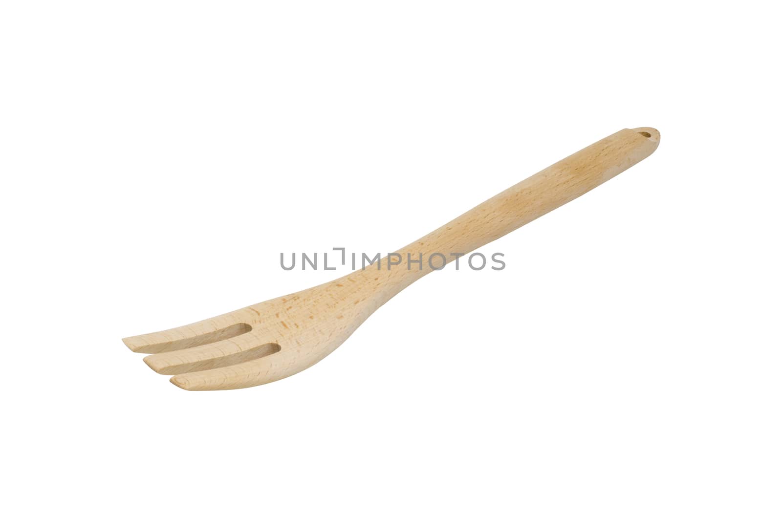 Wooden fork Cooking Isolated on white background