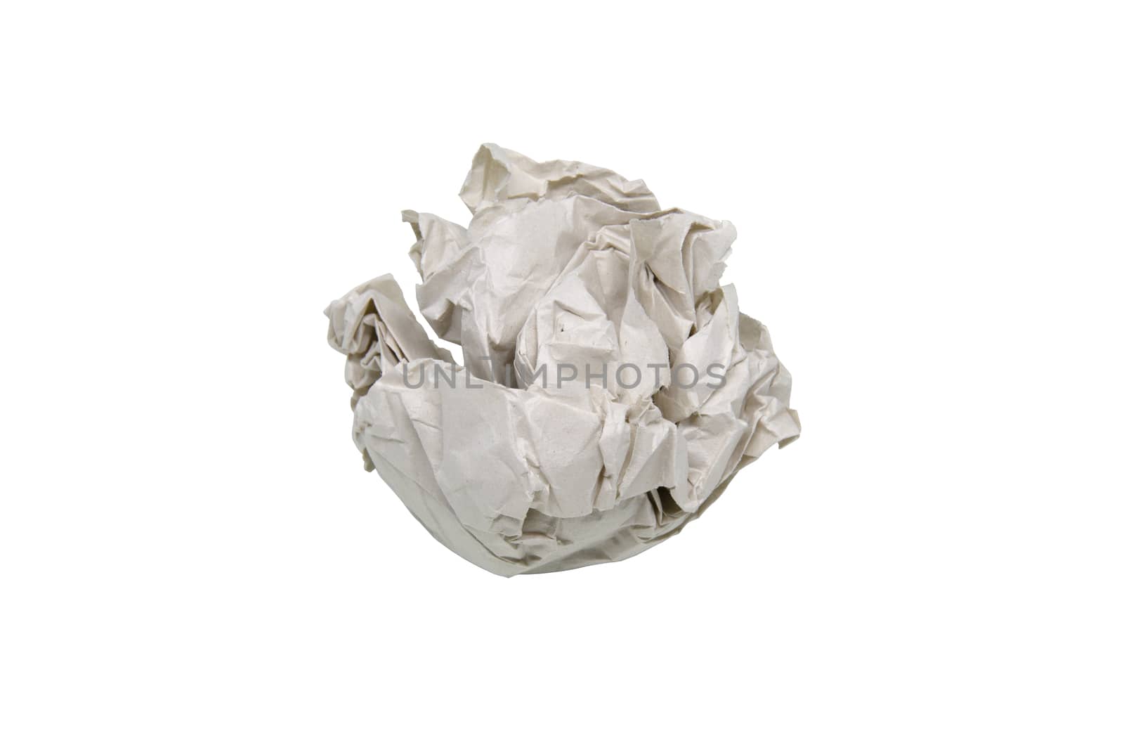 crumpled brown paper ball isolated  by phochi