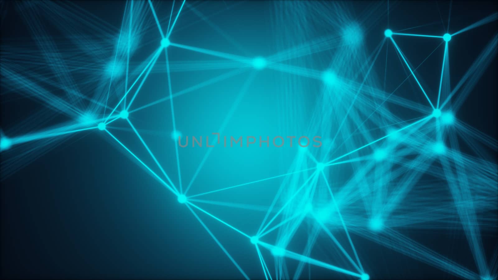 Abstract connected dots. Technology concept. 3d rendering