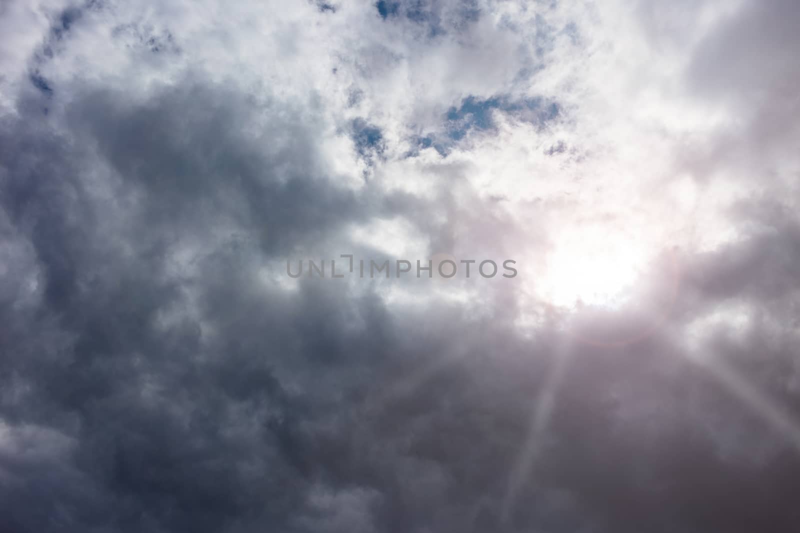 Abstract background, dark sky with clouds close-up