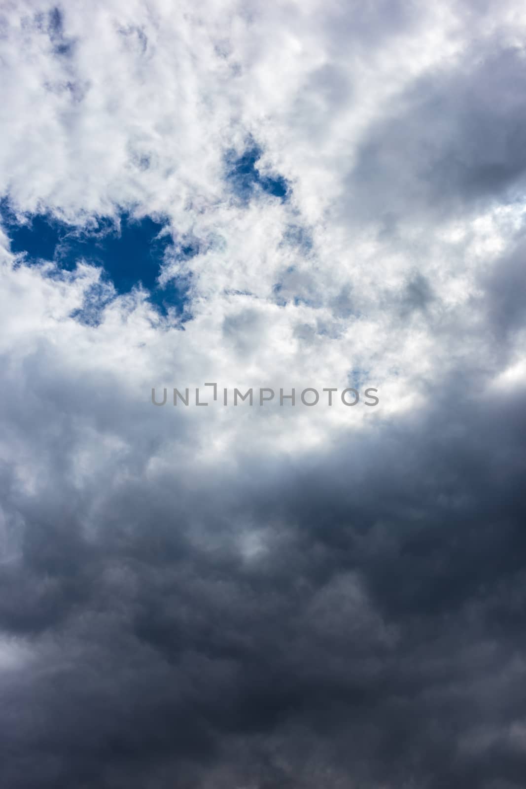Abstract background, blue sky with clouds close-up