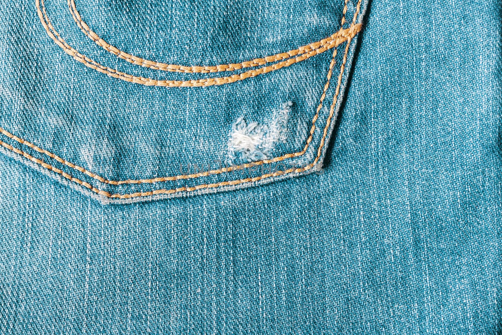 Jeans close-up, old, pocket back, front, crumpled, ragged. by Tanacha