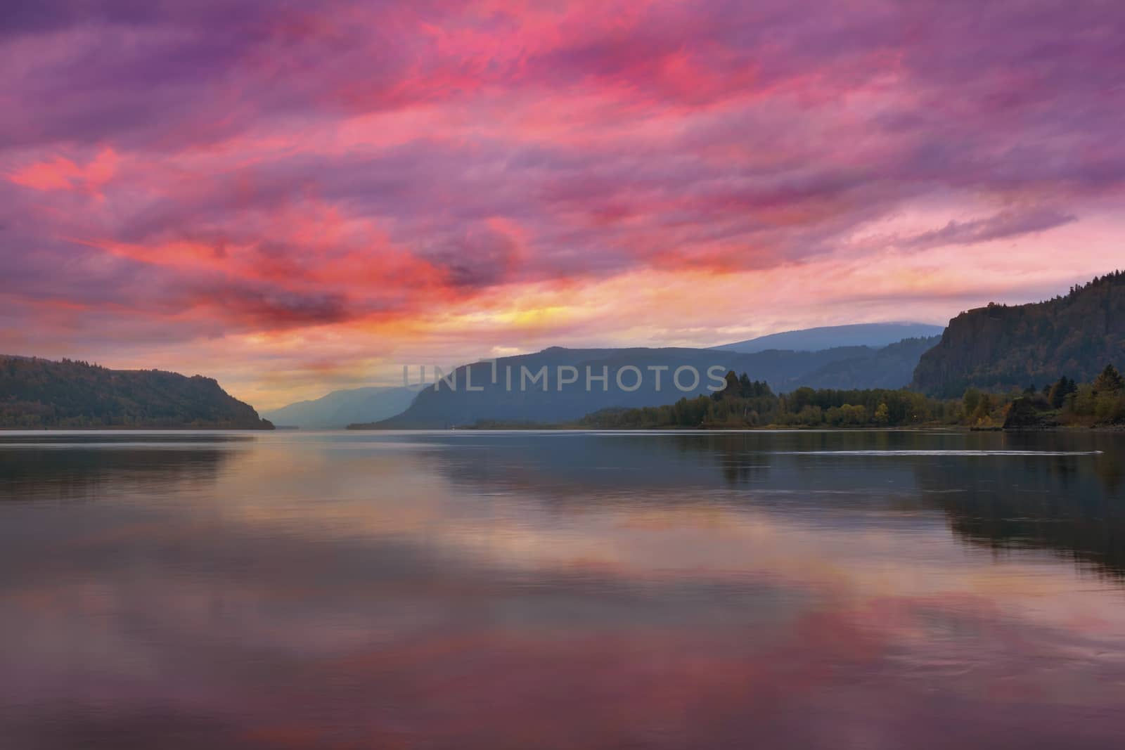 Colorful Sunrise at Columbia River Gorge by Davidgn
