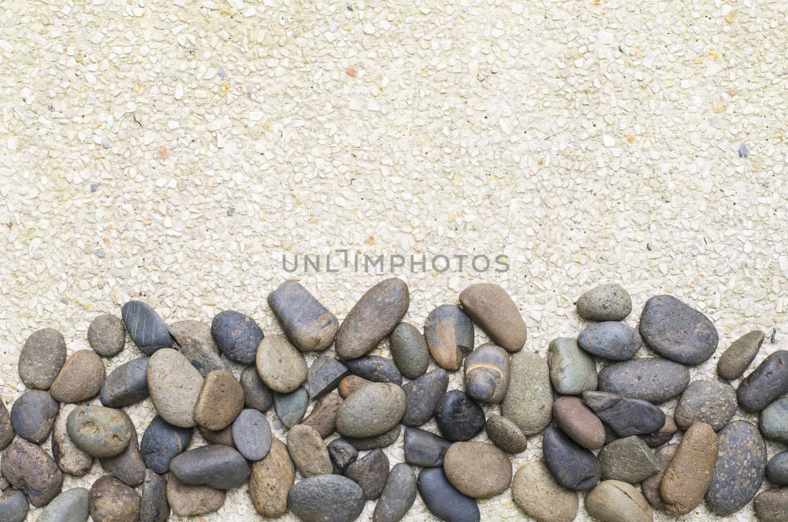 small stone on gravel background copy space