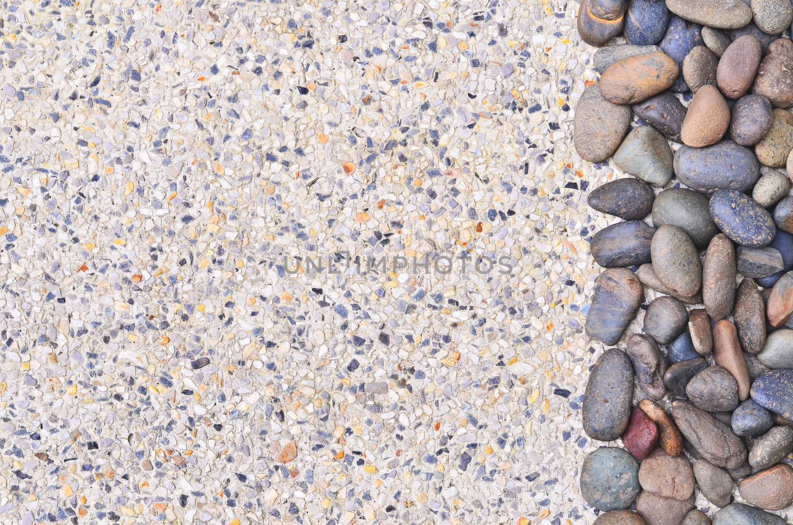 small stone on gravel background copy space