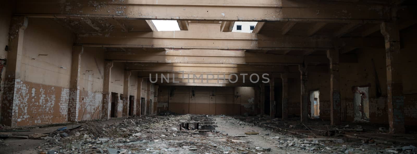 ruins of a very heavily polluted industrial factory, industrial series