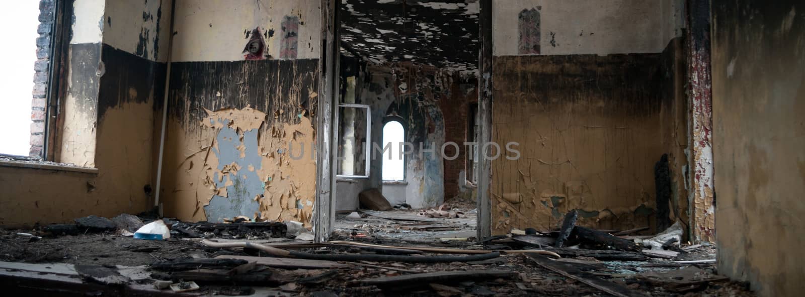 ruins of a very heavily polluted industrial factory, industrial series