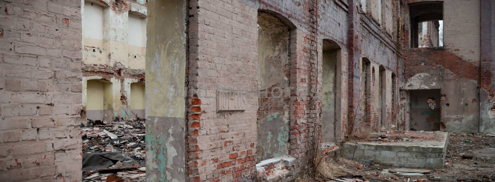 ruins of a very heavily polluted industrial factory, industrial series