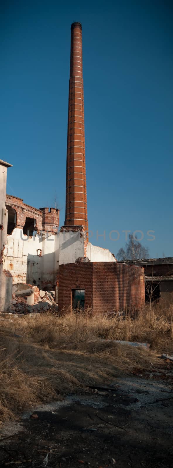 ruins of a very heavily polluted industrial factory, industrial series