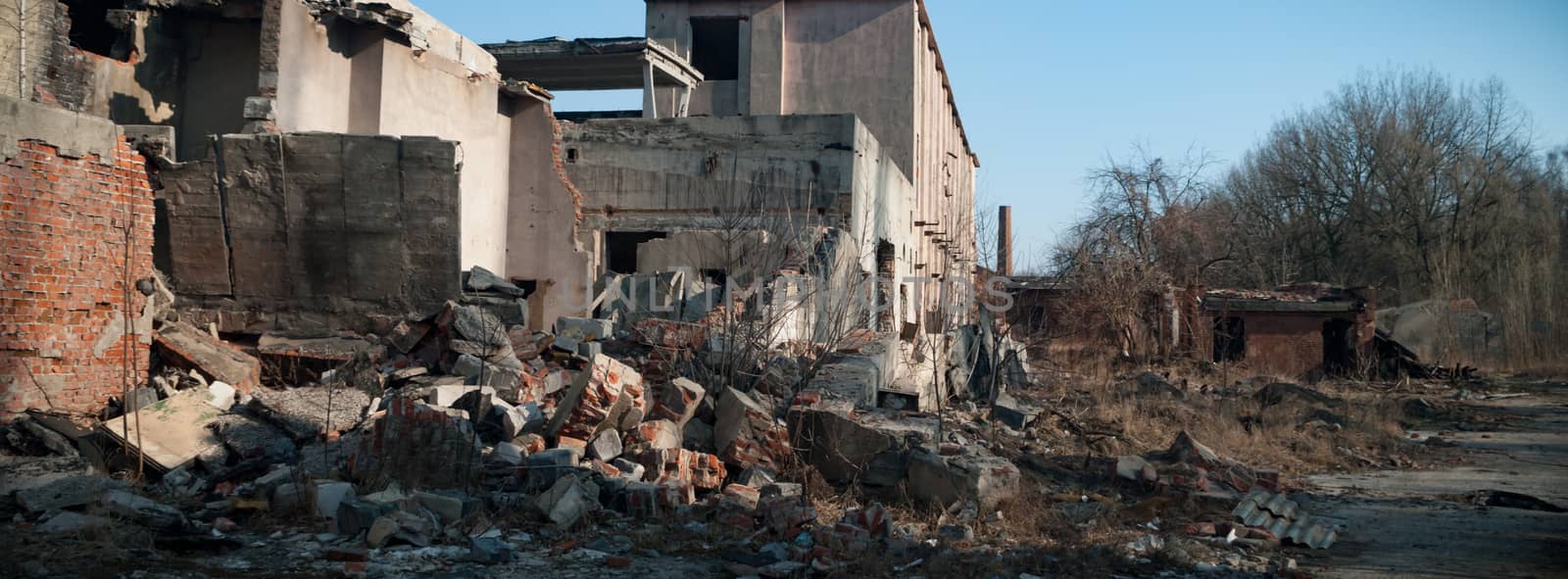 ruins of a very heavily polluted industrial factory, industrial series