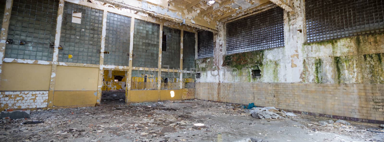 ruins of a very heavily polluted industrial factory, industrial series