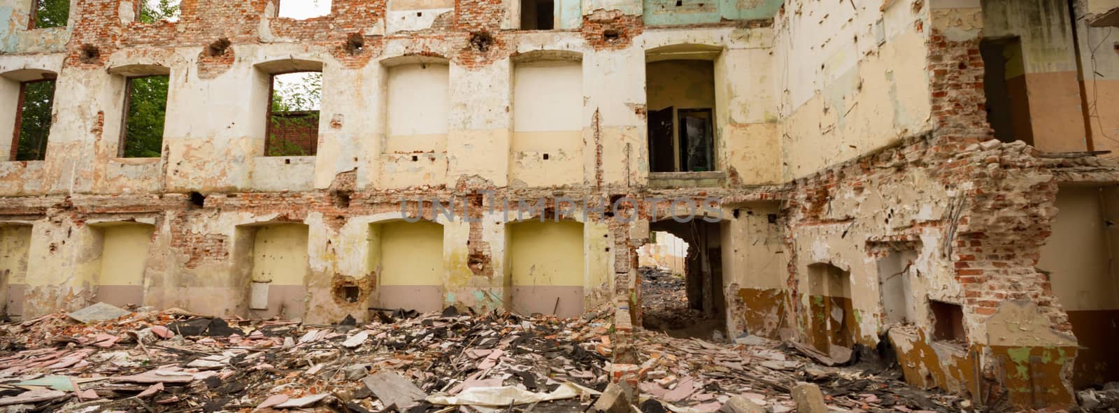 ruins of a very heavily polluted industrial factory, industrial series