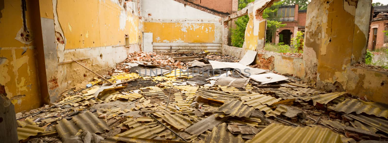 ruins of a very heavily polluted industrial factory, industrial series