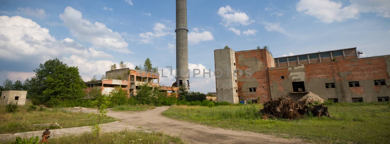 ruins of a very heavily polluted industrial factory, industrial series