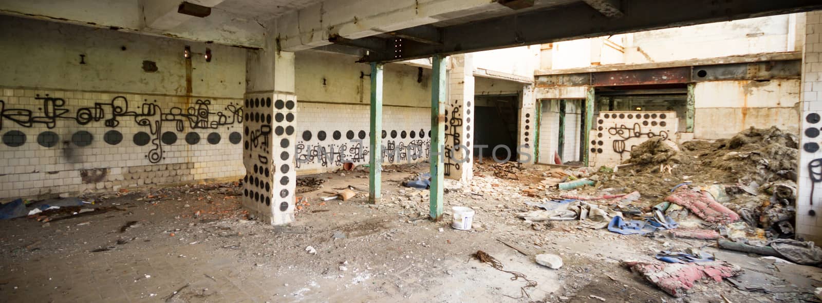 ruins of a very heavily polluted industrial factory, industrial series