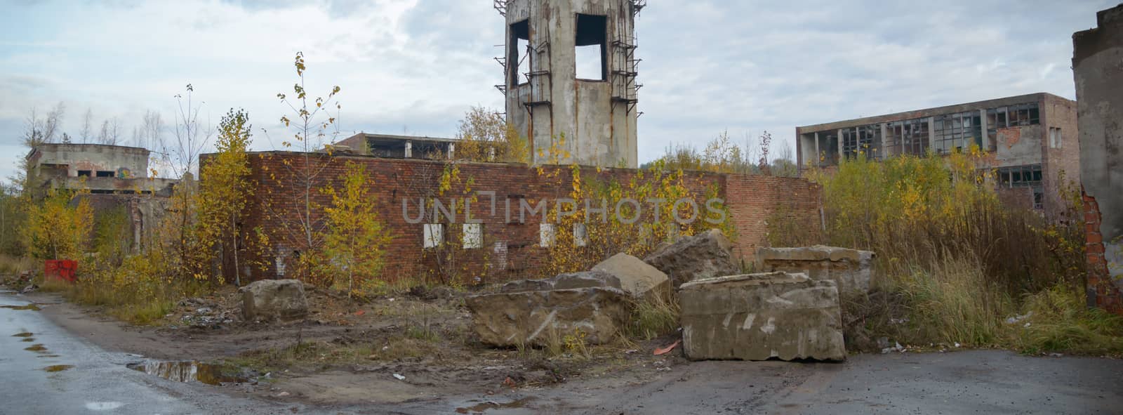 ruins of a very heavily polluted industrial factory, industrial series