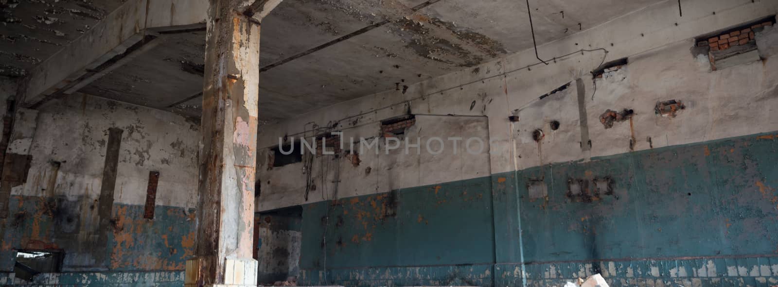 ruins of a very heavily polluted industrial factory, industrial series