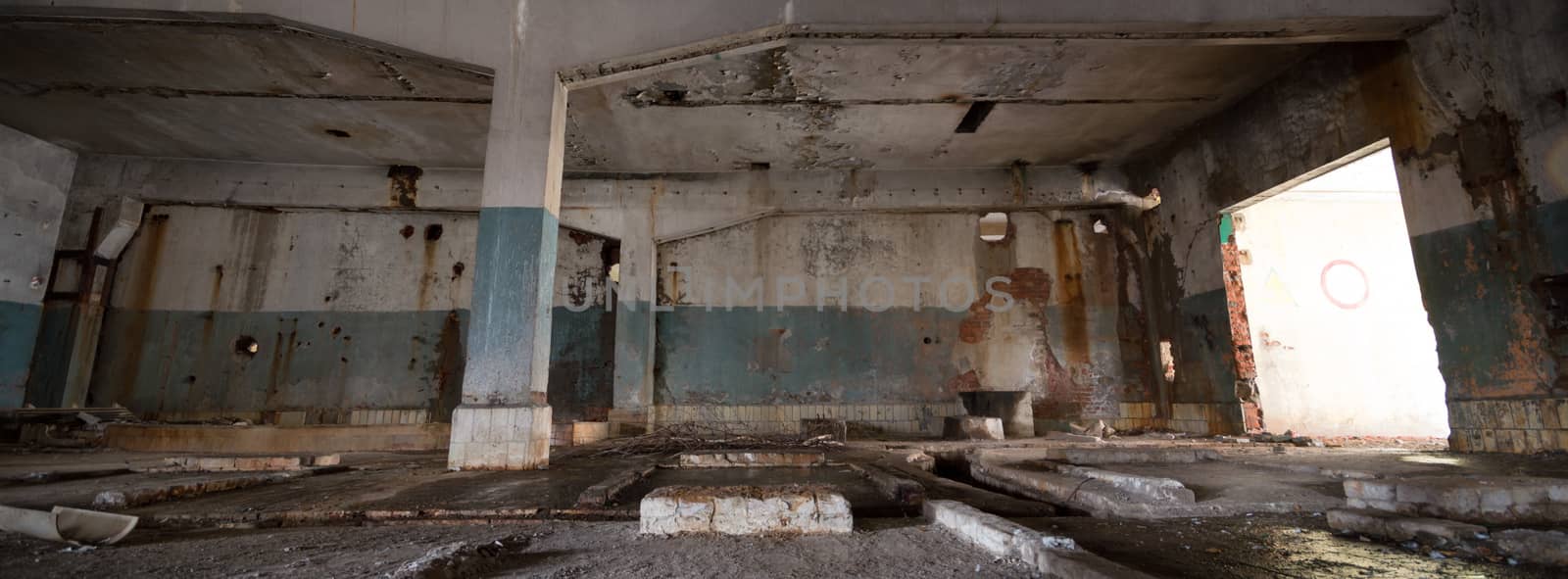 ruins of a very heavily polluted industrial factory, industrial series