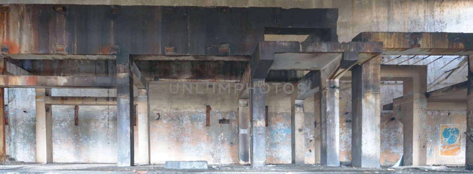 ruins of a very heavily polluted industrial factory, industrial series