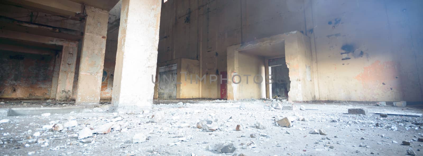 ruins of a very heavily polluted industrial factory, industrial series
