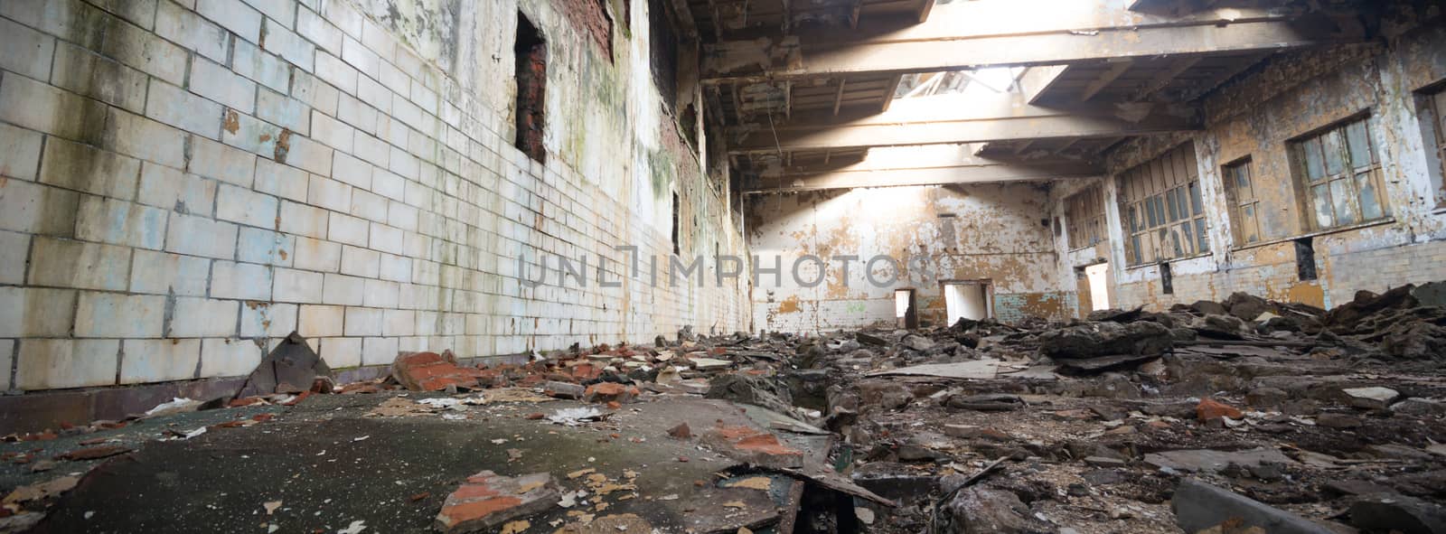 ruins of a very heavily polluted industrial factory, industrial series