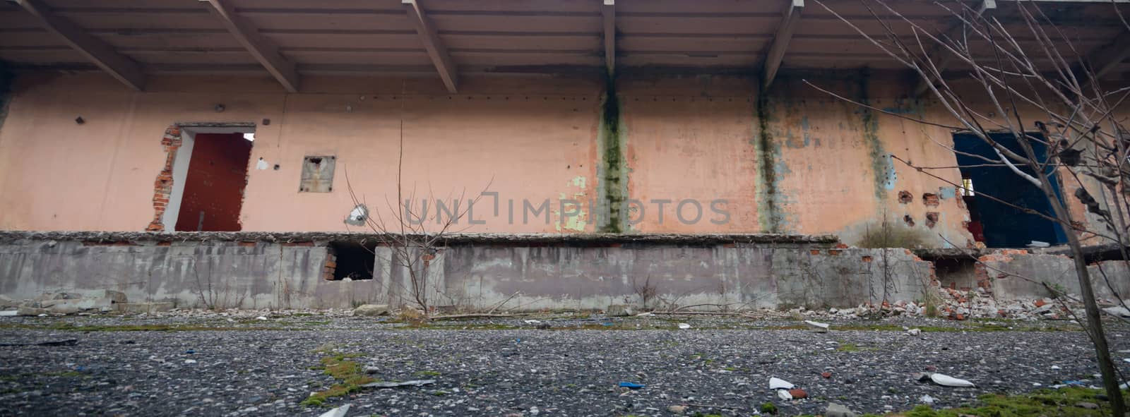 ruins of a very heavily polluted industrial factory, industrial series