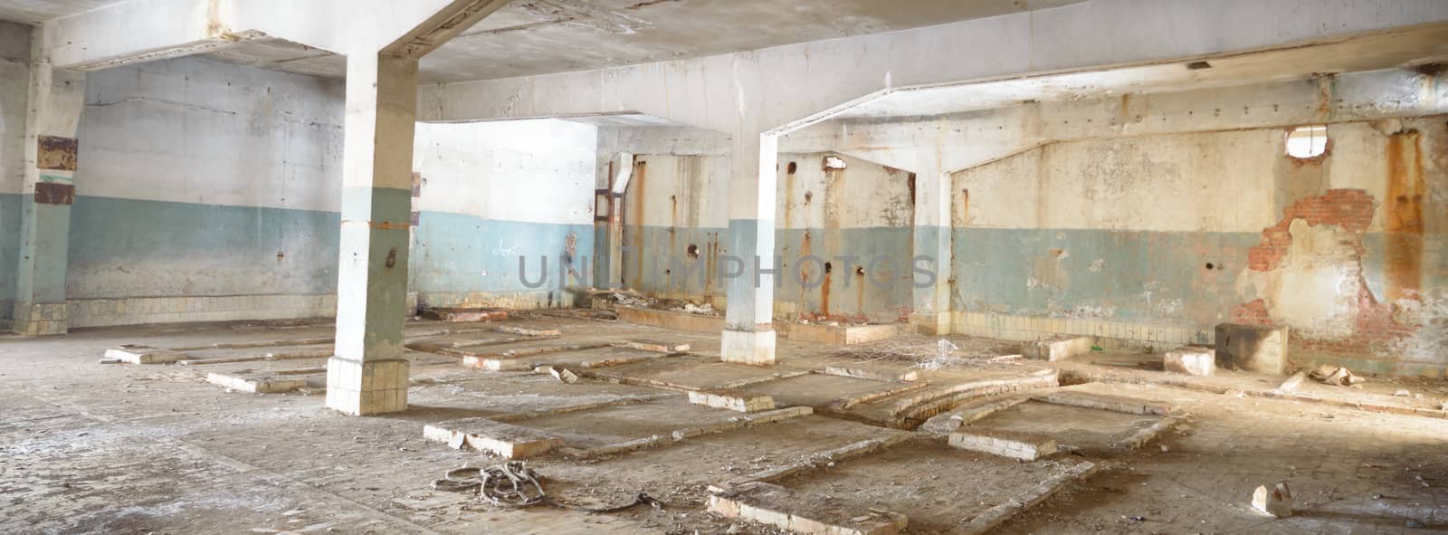 ruins of a very heavily polluted industrial factory, industrial series