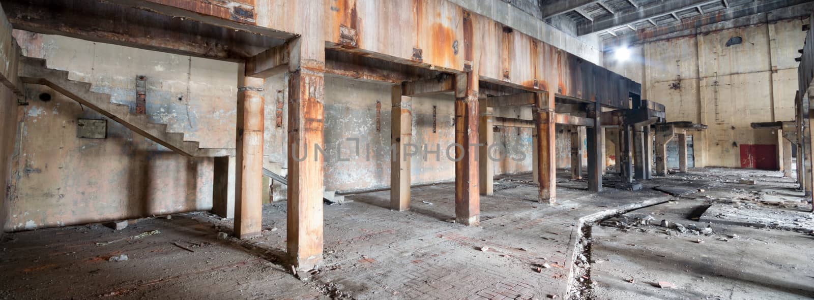 ruins of a very heavily polluted industrial factory, industrial series