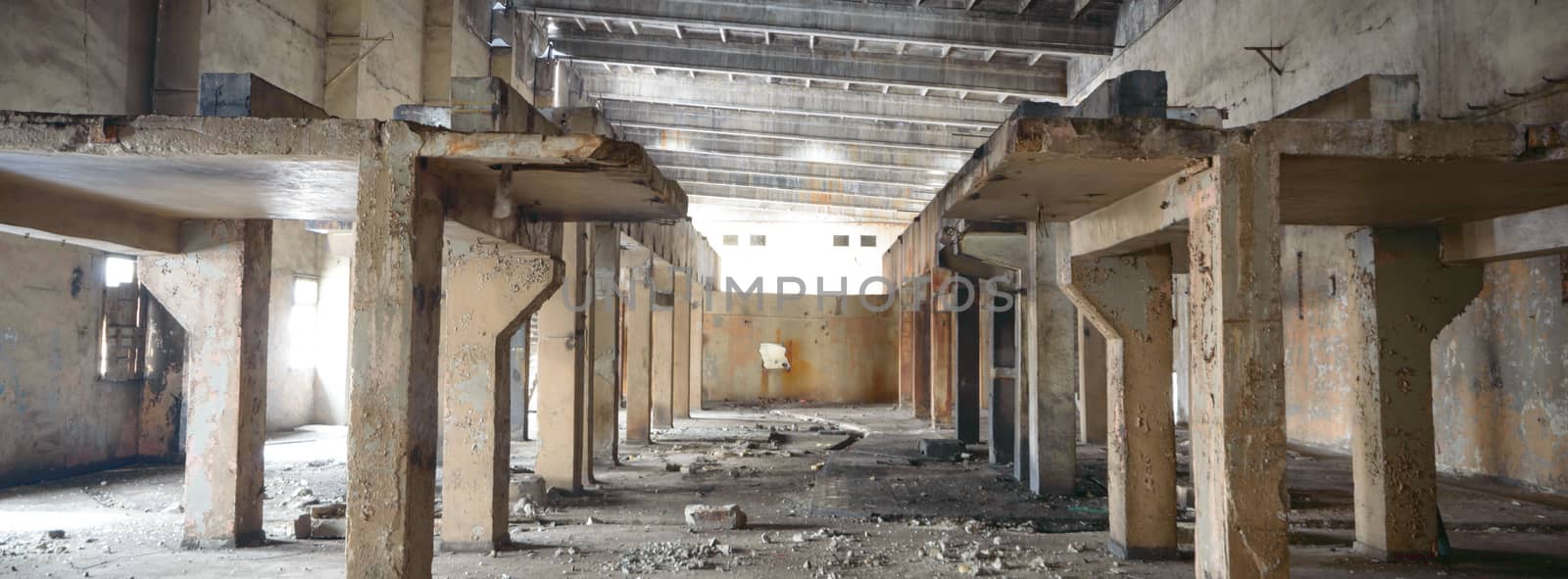 ruins of a very heavily polluted industrial factory, industrial series