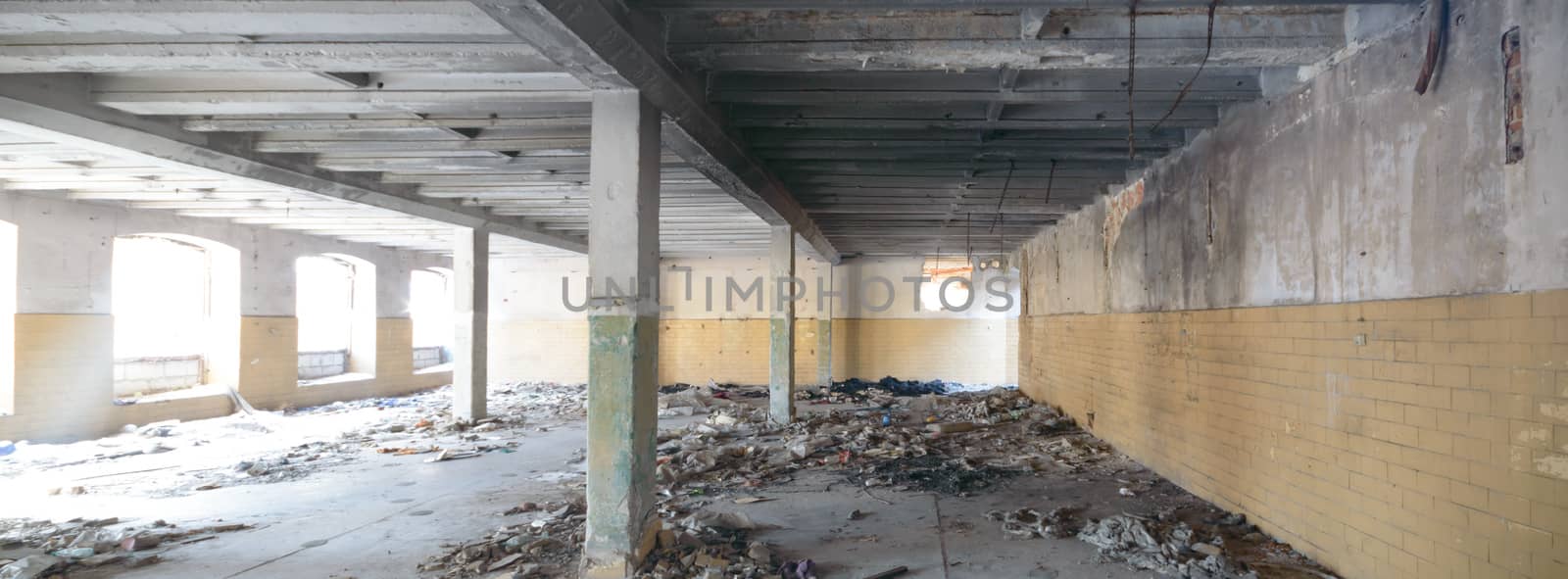 ruins of a very heavily polluted industrial factory, industrial series