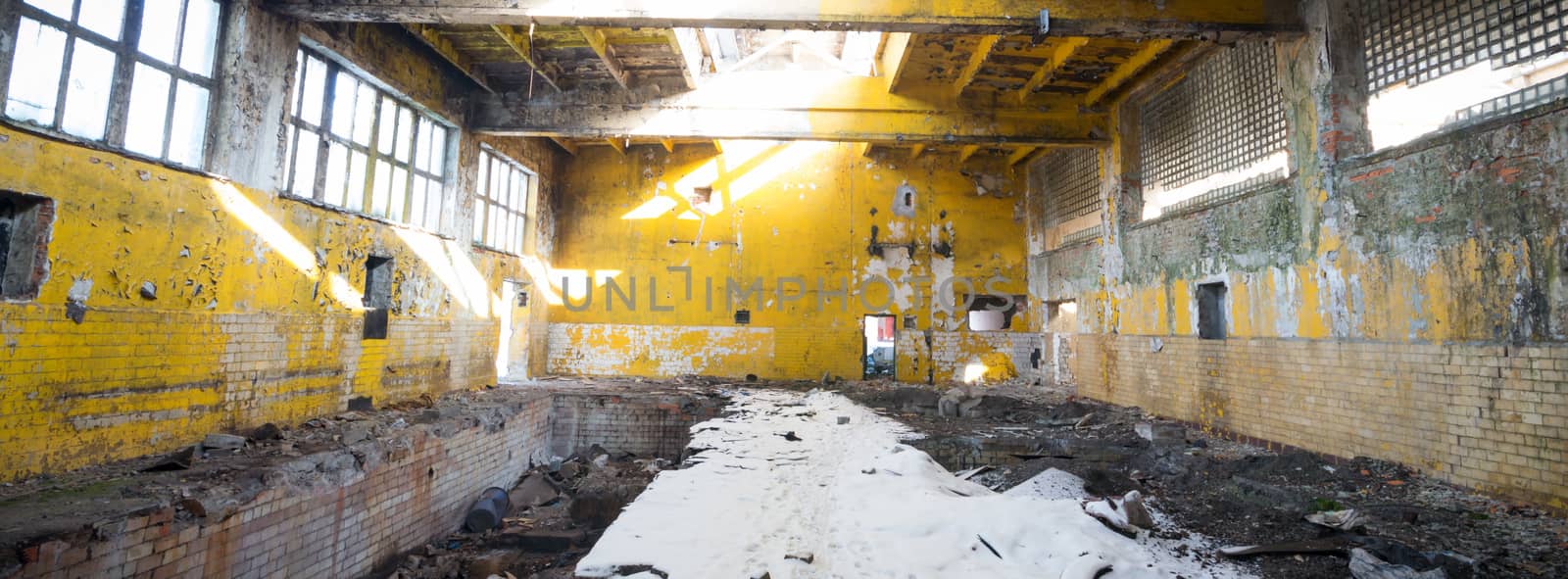 ruins of a very heavily polluted industrial factory, industrial series