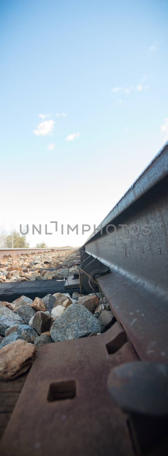 view of the railway track on a sunny day