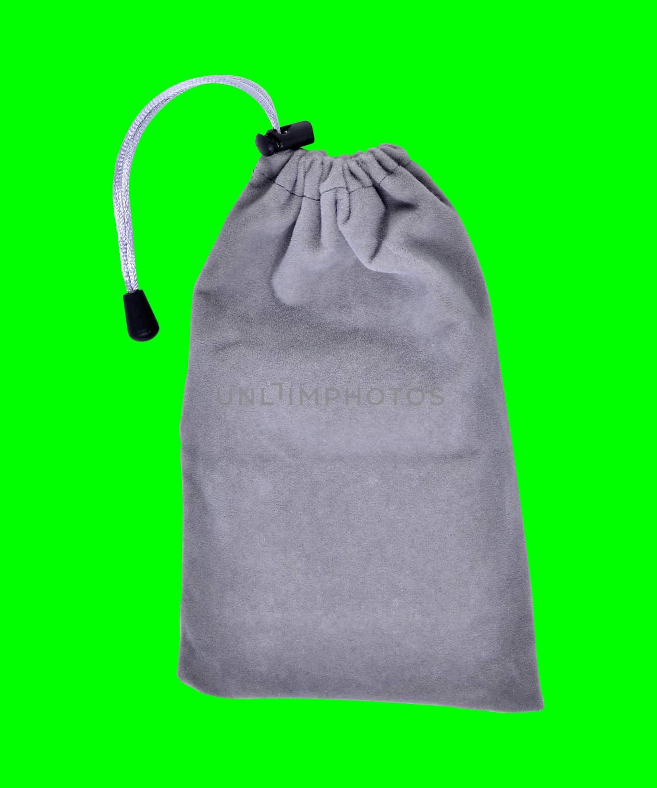 Grey Bags White Rope Fabric on green screen Clipping Path