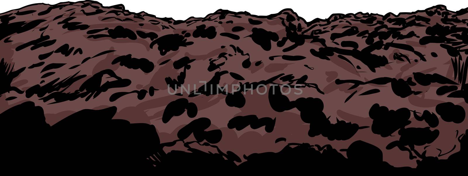 Close up illustration of clump of soil or rocky mining slag heap