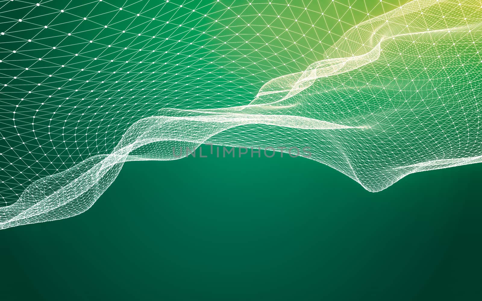 Abstract polygonal space low poly dark background with connecting dots and lines. Connection structure. 3d rendering