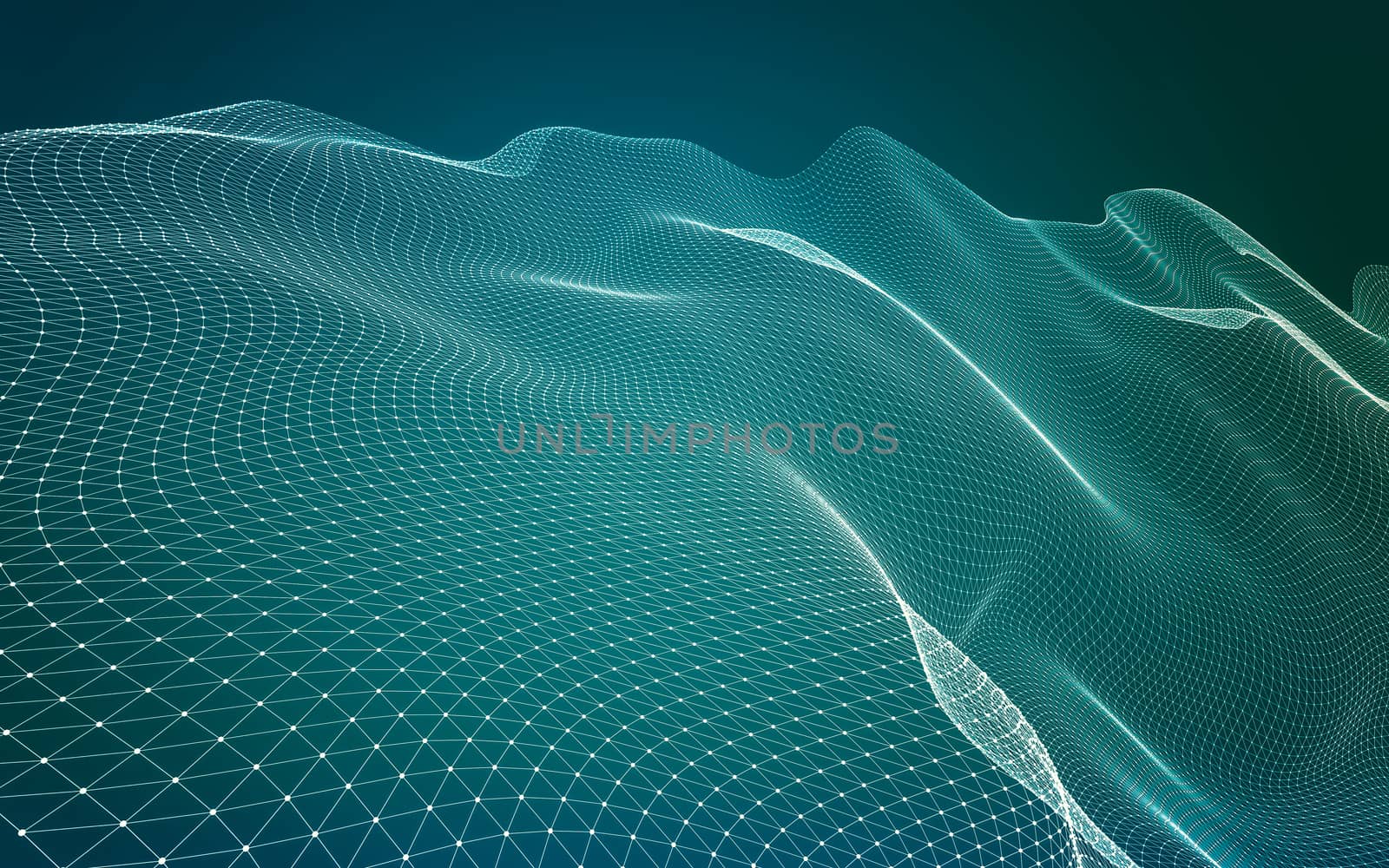 Abstract polygonal space low poly dark background with connecting dots and lines. Connection structure. 3d rendering