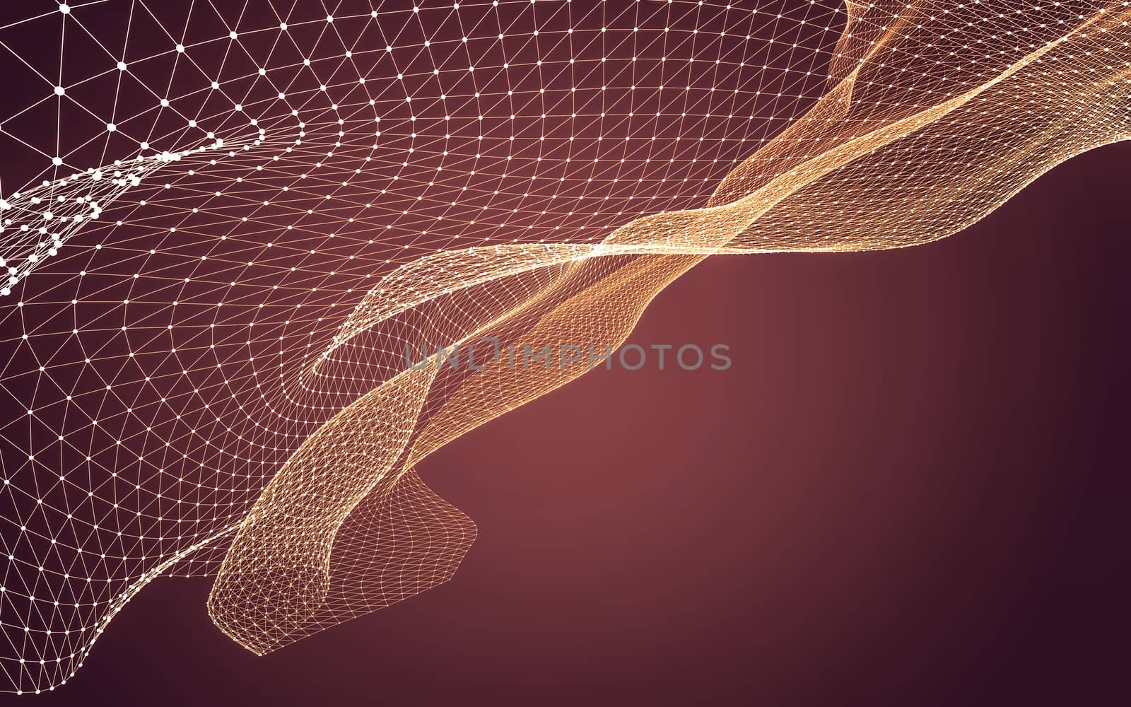 Abstract polygonal space low poly dark background, 3d rendering by teerawit