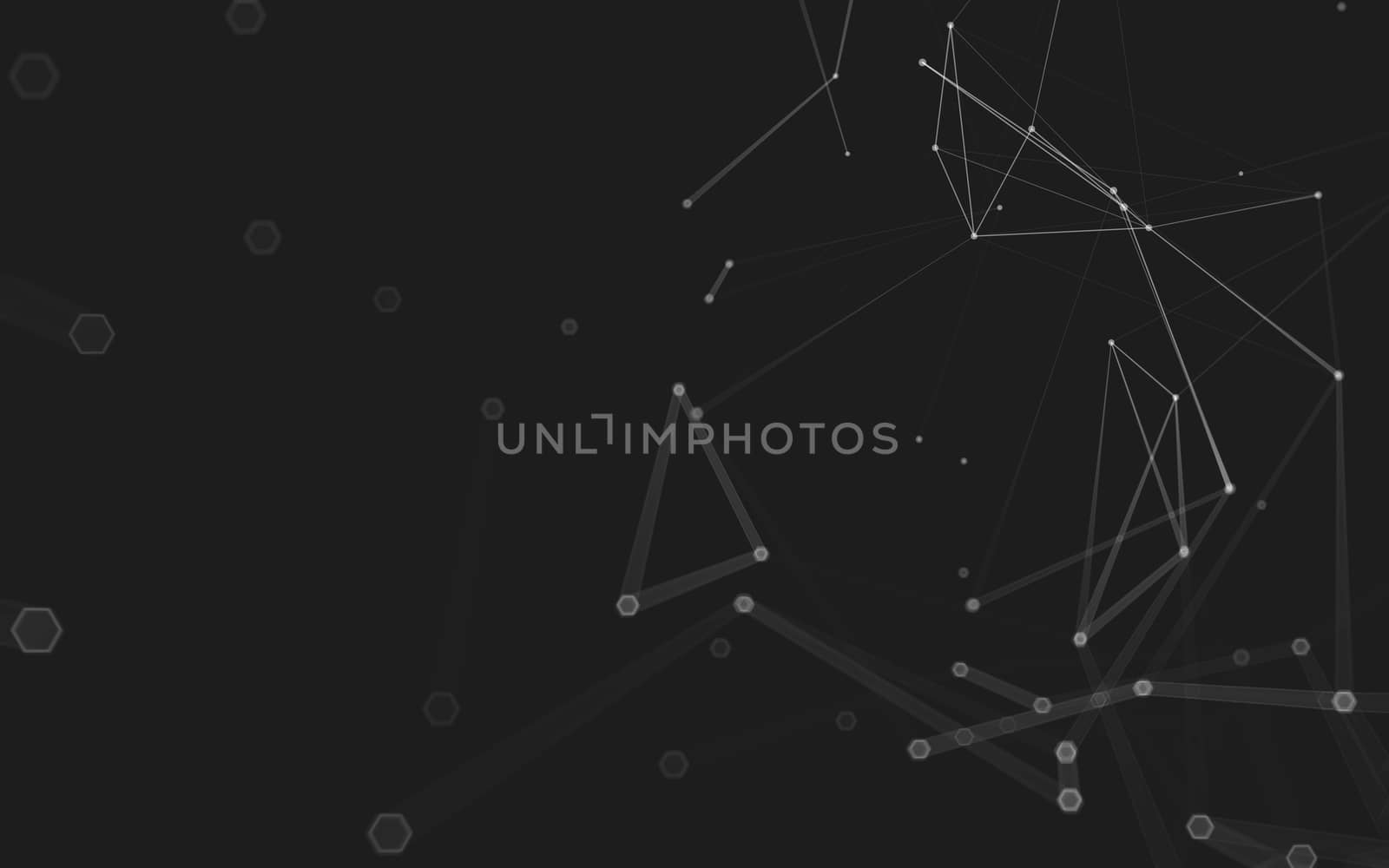 Abstract polygonal space low poly dark background with connecting dots and lines. Connection structure. 3d rendering