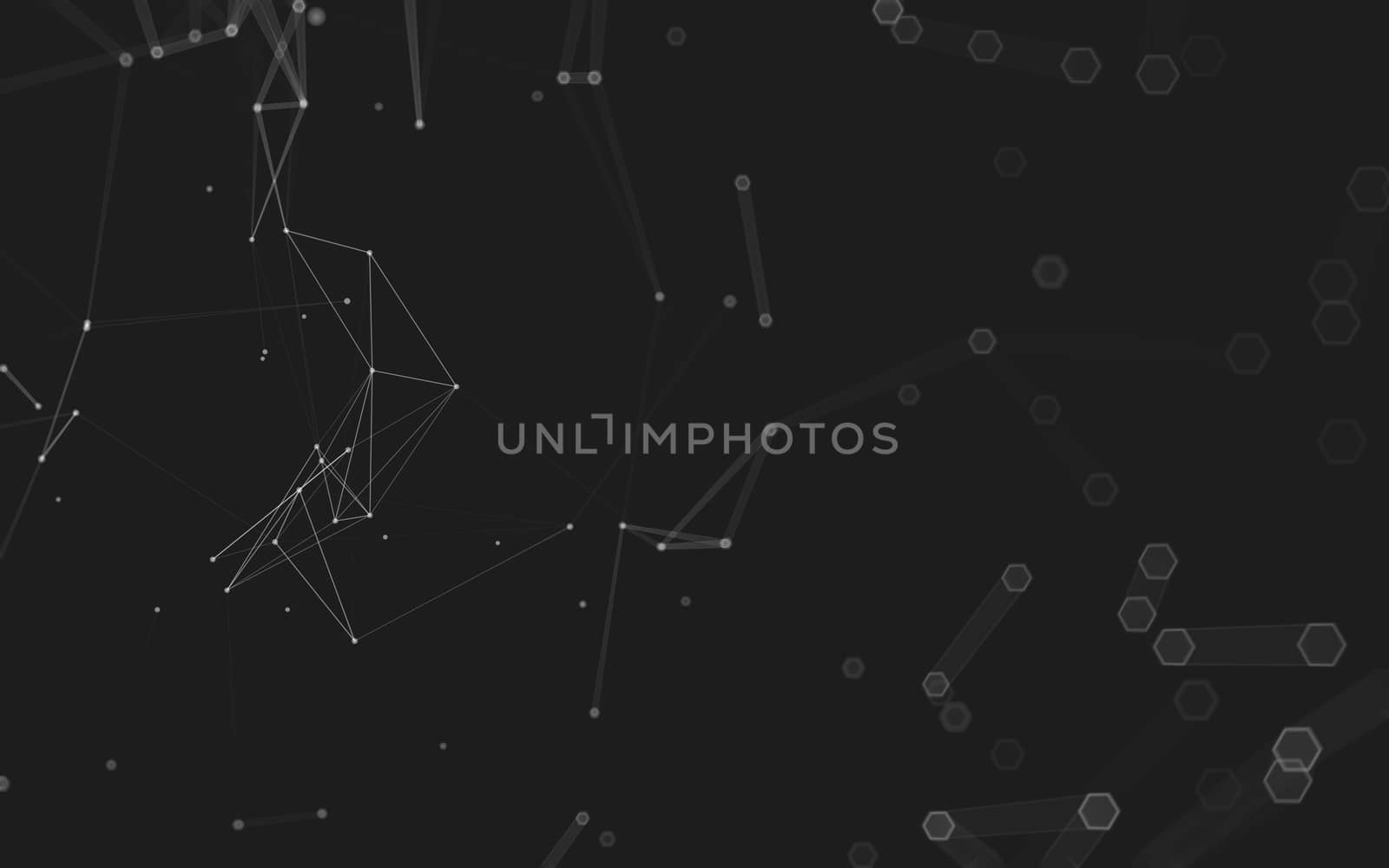 Abstract polygonal space low poly dark background with connecting dots and lines. Connection structure. 3d rendering