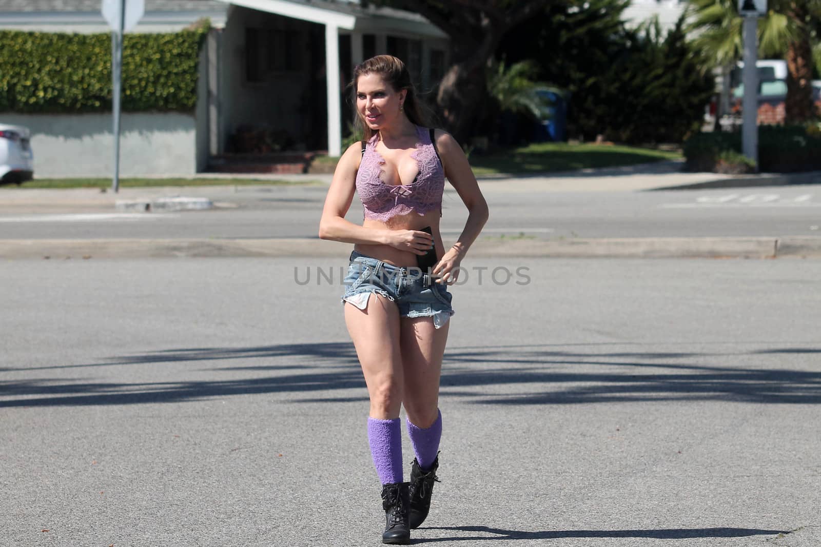 Erika Jordan the Playboy TV Host is spotted out and about wearing tiny shorts, Los Angeles, CA 05-15-17/ImageCollect by ImageCollect