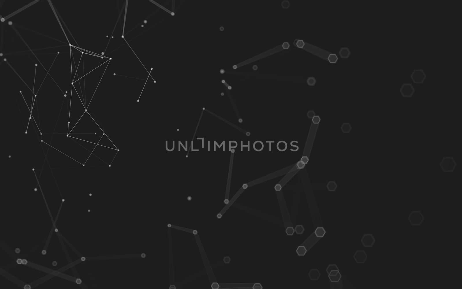 Abstract polygonal space low poly dark background, 3d rendering by teerawit