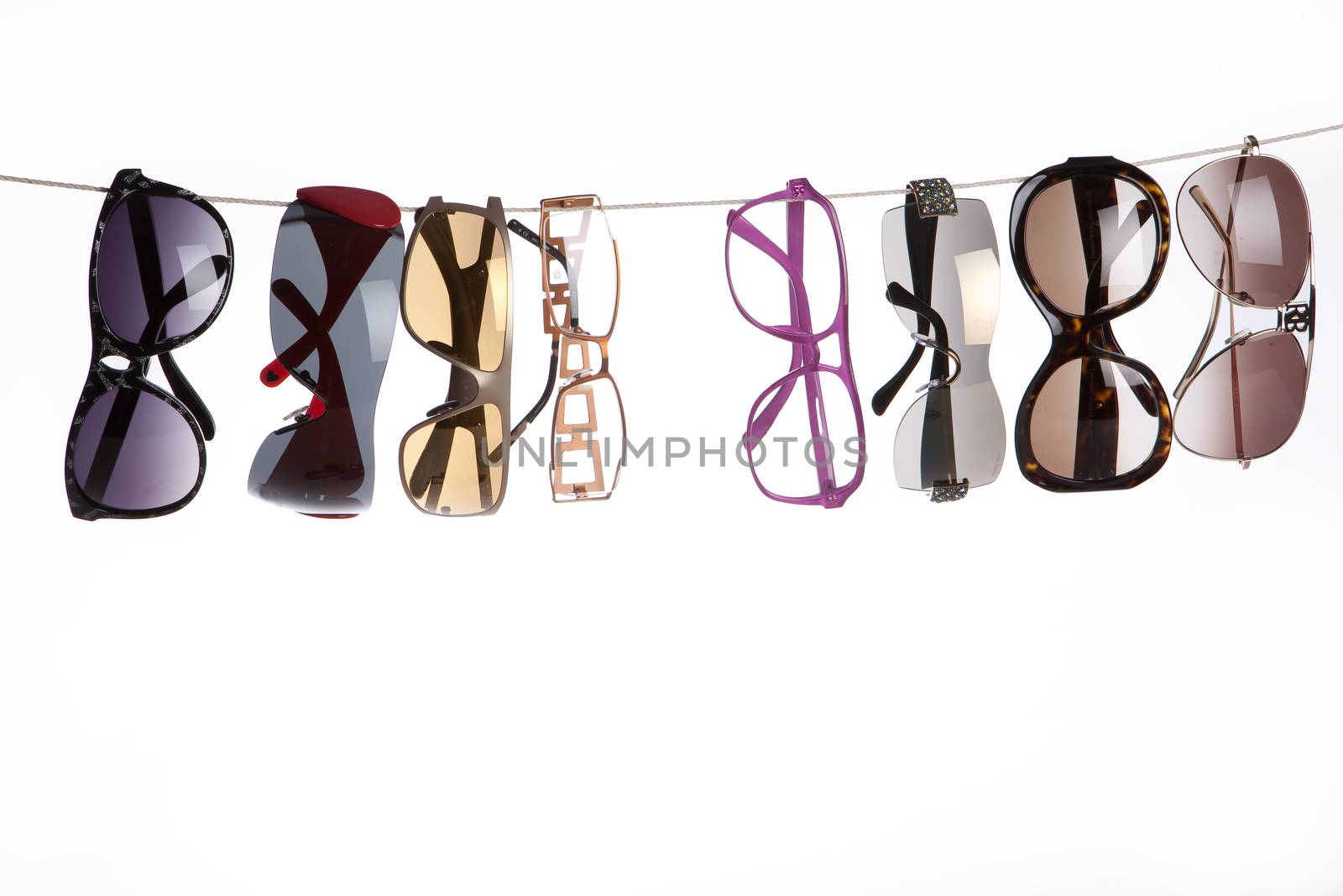 Glasses on isoaltd studio white background