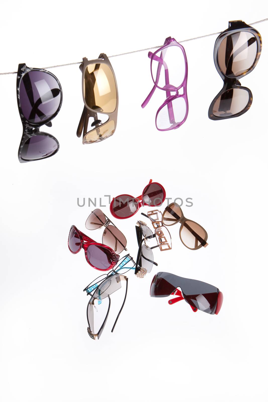 Glasses on isoaltd studio white background