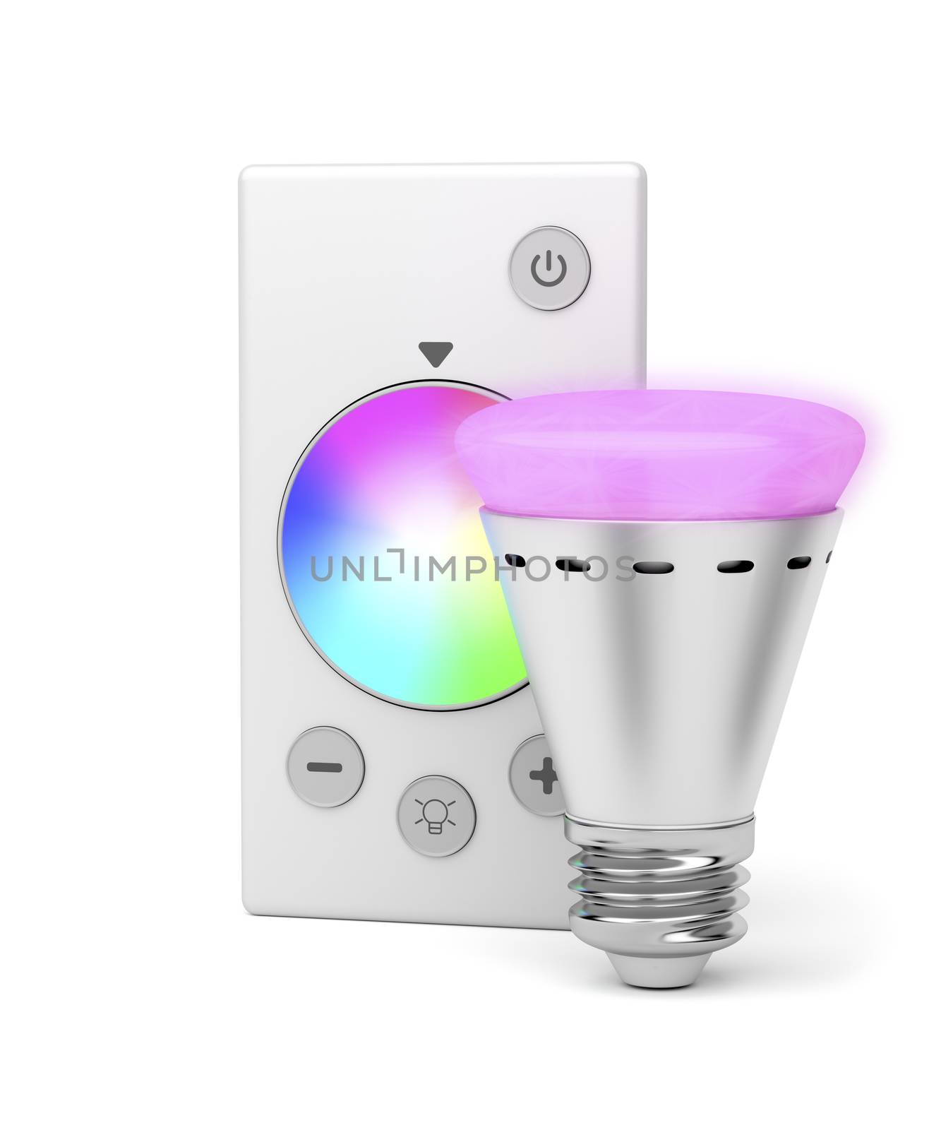 Color changing LED light bulb and remote control 