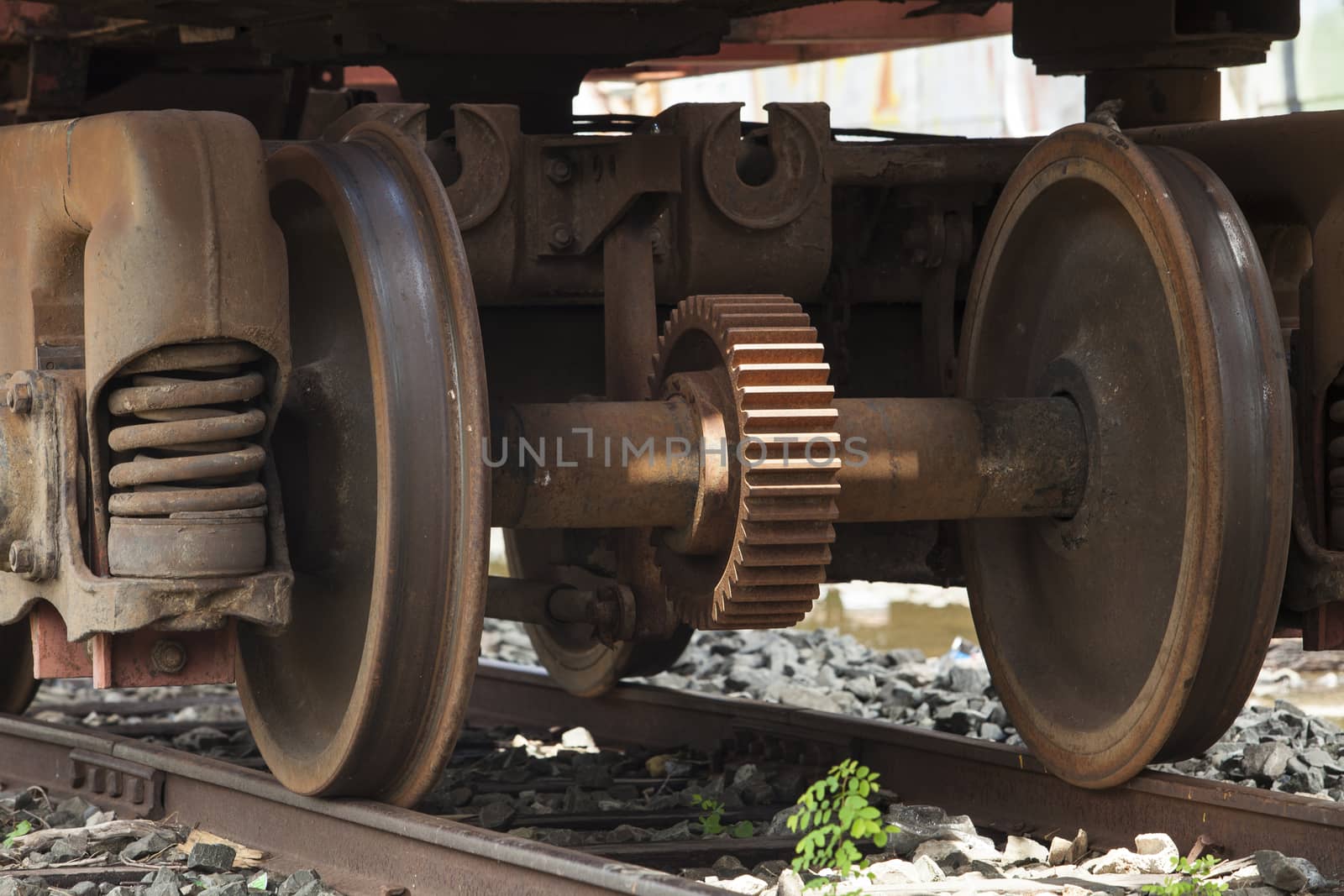 train wheels from metal during the movement of the train