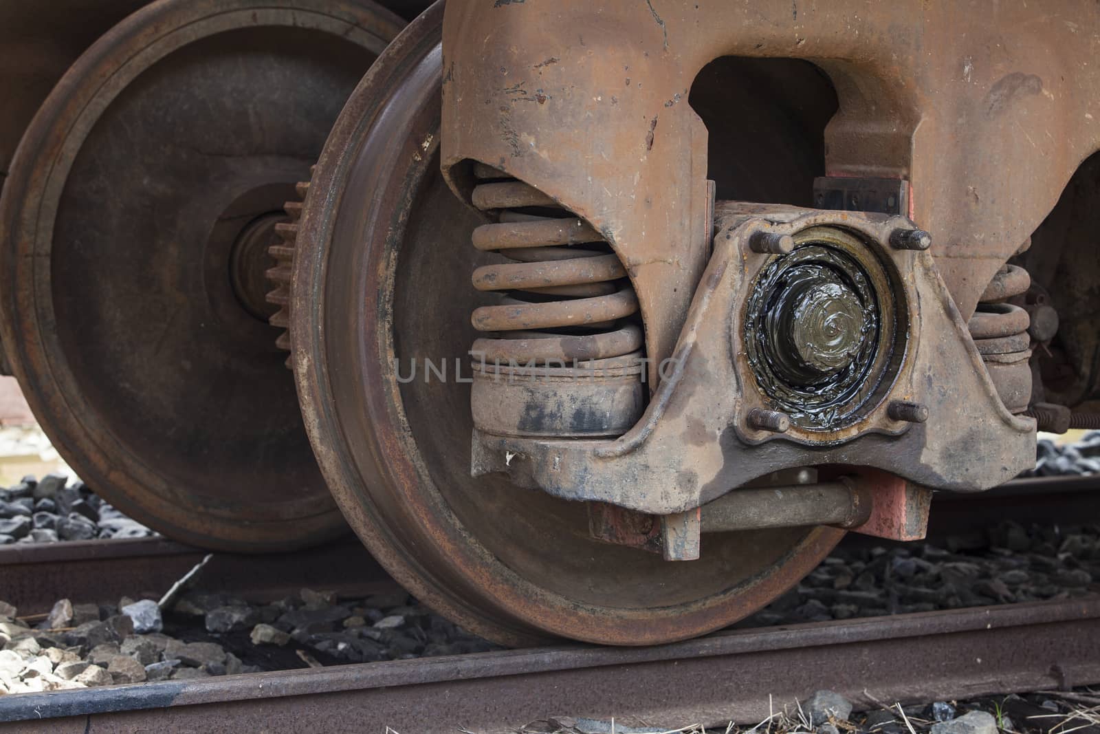 train wheels from metal during the movement of the train