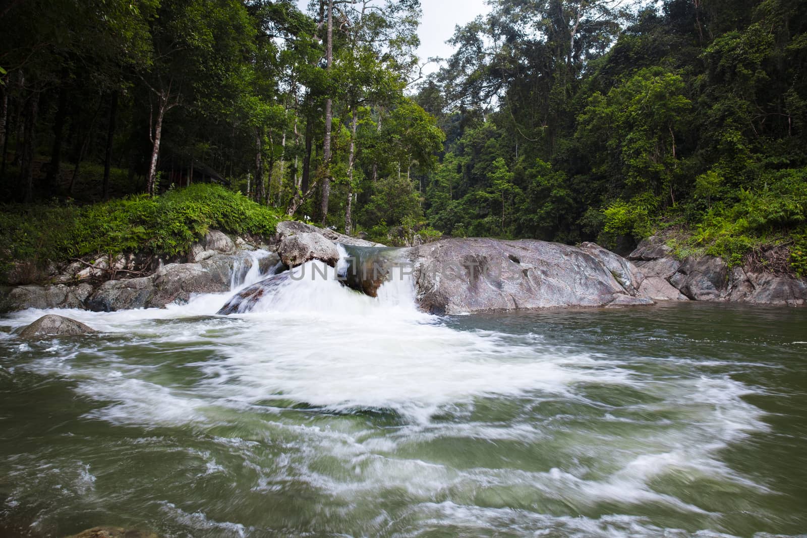 Karom waterfall  is one of the attractions of Nakhon SI thammarat province. Natural background waterfall. waterfall Colorful leaves. waterfall thailand tropical