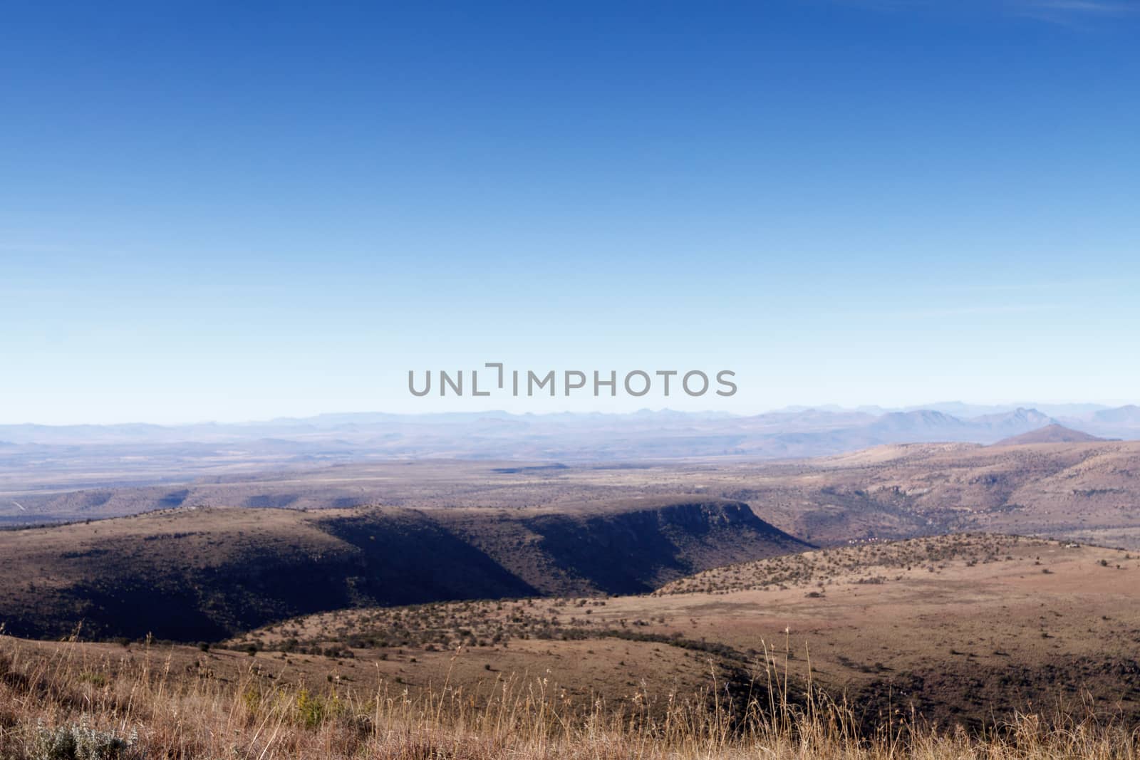 Beautiful green valley with mountains Mountain Zebra National Park.