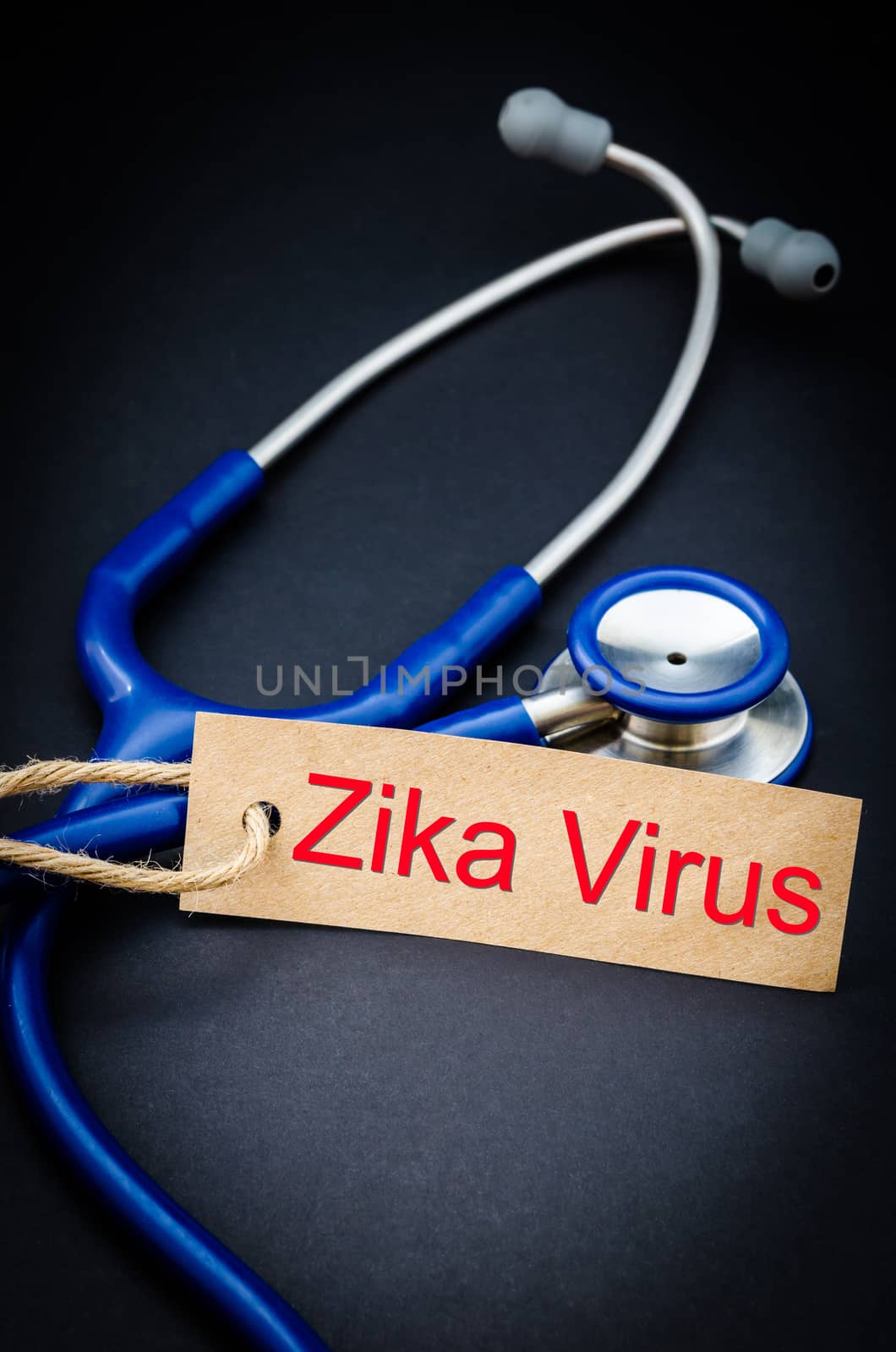 Zika virus and stethoscope. by Gamjai