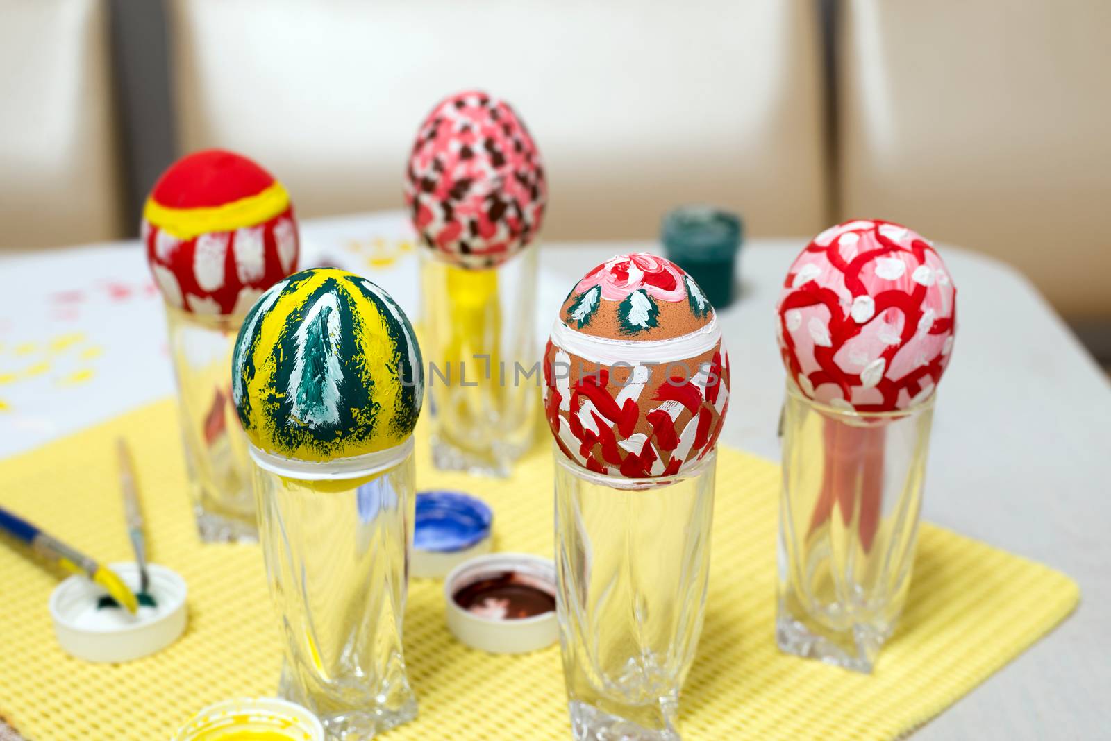 Easter eggs painted by hand paints by olgavolodina